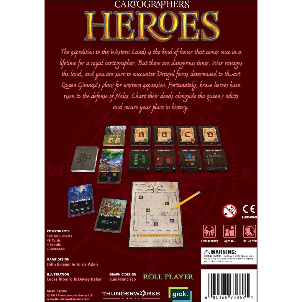 Cartographers: Heroes Cover Rear