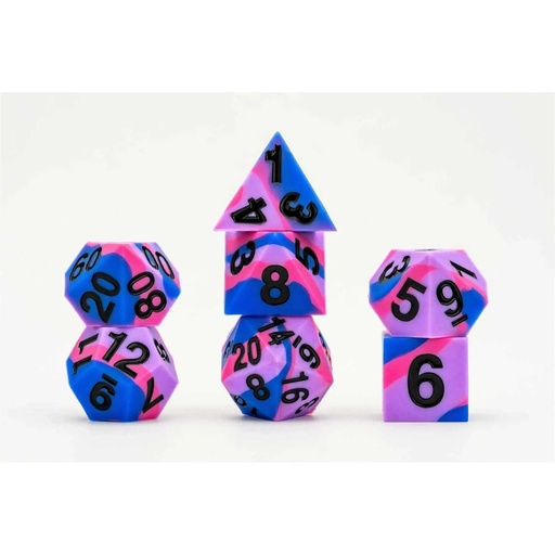 [MTD_7502] 16mm Sharp Edge Silicone Rubber Poly Dice Set: Pride: Bisexual