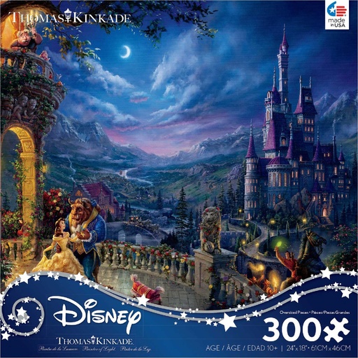 [CEA_222214] Beauty and the Beast Dancing in the Moonlight, 300 Piece Puzzle, Thomas Kinkade
